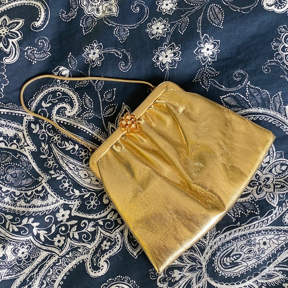 Vintage gold purse clutch bag - Picture 1 of 5